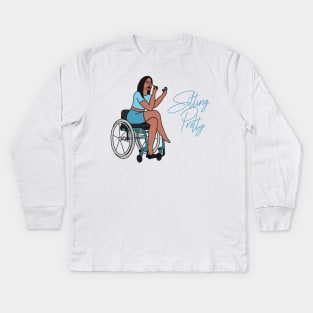 Sitting Pretty in Blue 1 Kids Long Sleeve T-Shirt